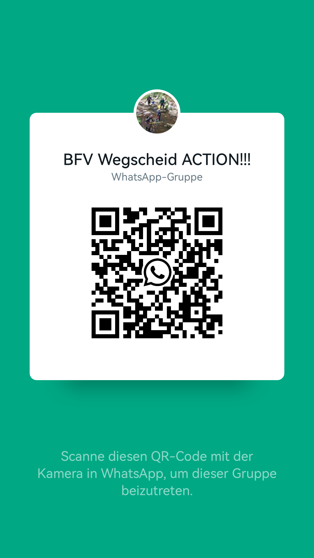 Dies ist der QR-Code zur WhatsApp Gruppe.